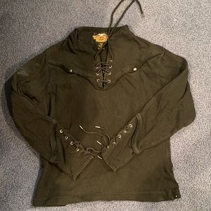 Harley Davidson Lace-Up Long Sleeve Y2K